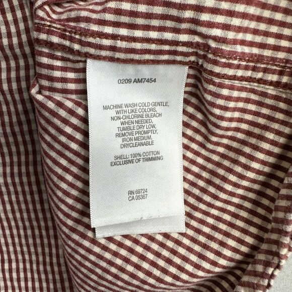 Columbia Shirt Men’s Large Long Sleeve Button Down Checked Maroon - Picture 5 of 7